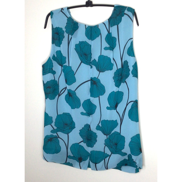 Cabi Blue Poppy Floral Sleeveless Tank Style 3268 Size L - Picture 4 of 7